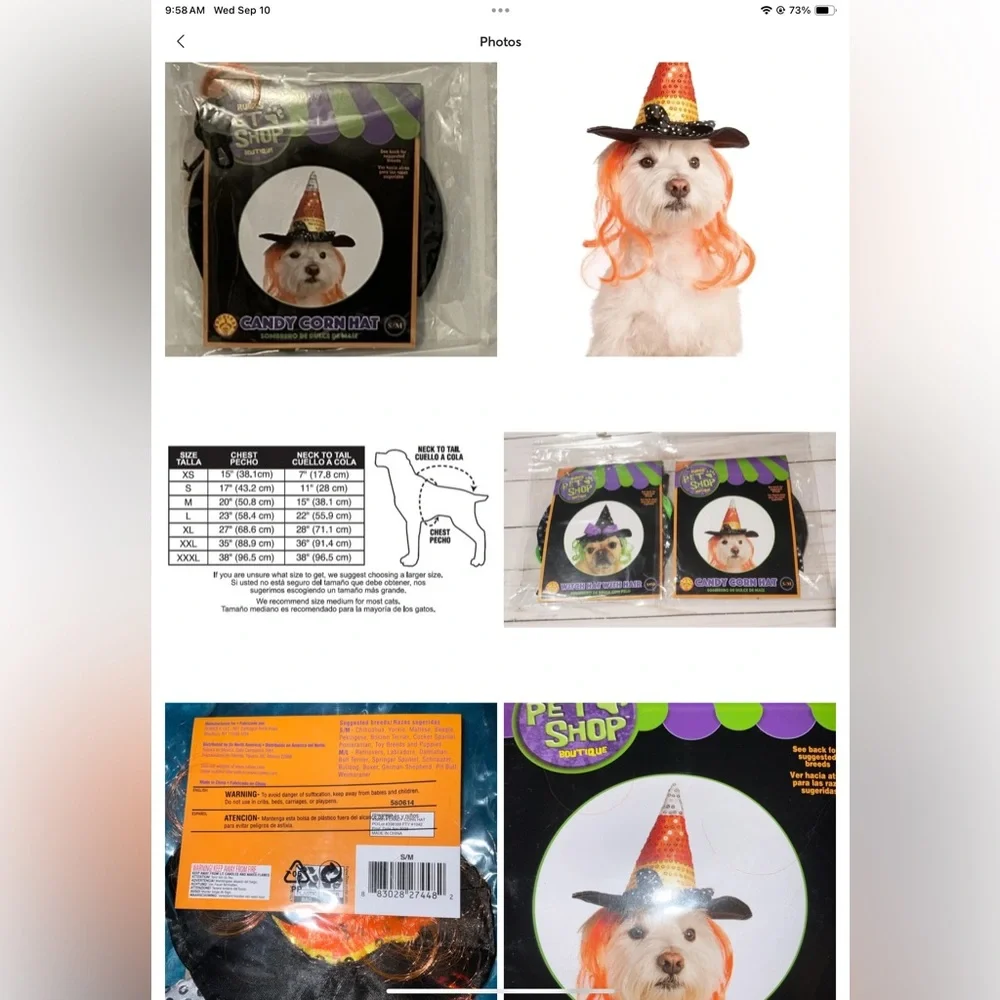 Rubie's Pet Shop Candy Corn and Witch Hat with neon color hair NEW